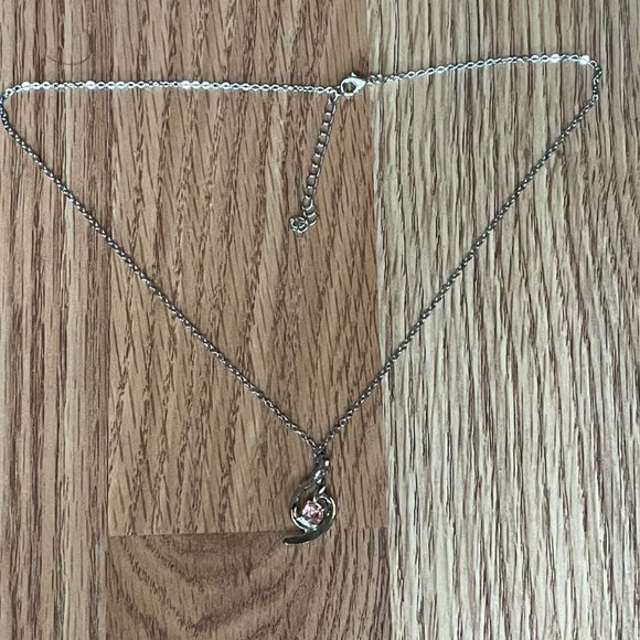 Women Necklace Fashion Jewelry Faux Pink Stone Pendant Chain - Picture 12 of 12